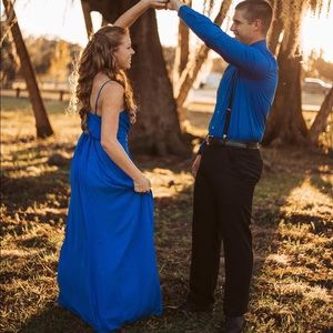 Horizon Blue Floor Length Wrap Dress